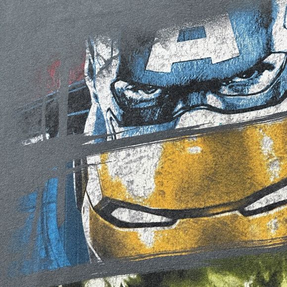 Marvel Shirt Mens XL Gray Mad Engine Marvel Avengers Comics Iron Man Hulk Thor - Picture 4 of 13